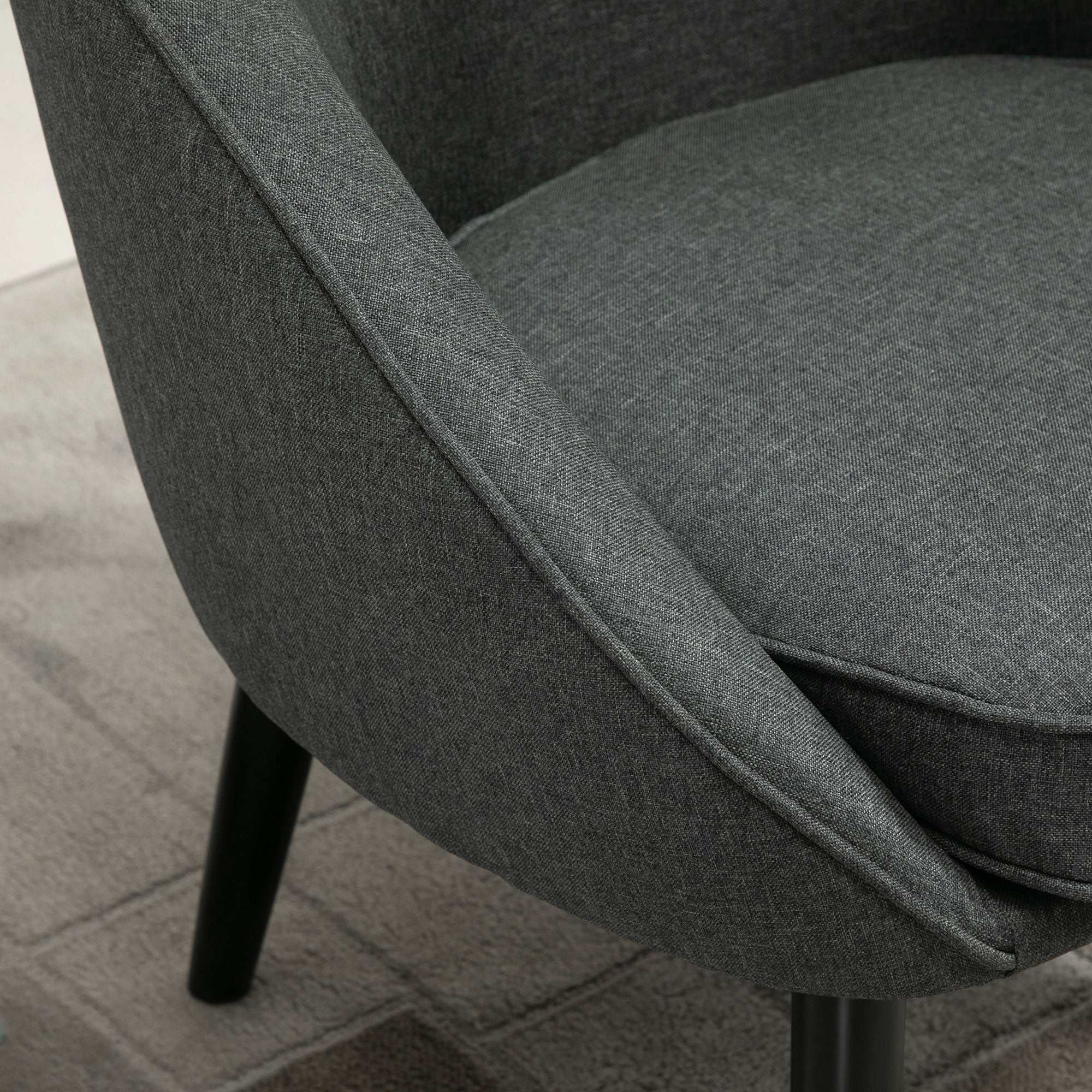 Lounge Chair Cocktail Chair Living Room Chair Office Chair Upholstered Chair for Living Room, Bedroom, Children's Room, Dining Room Modern with Linen Look Wood Gray 71 x 65 x 75 cm