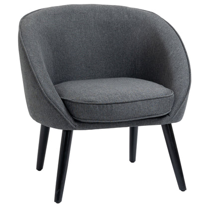 Lounge Chair Cocktail Chair Living Room Chair Office Chair Upholstered Chair for Living Room, Bedroom, Children's Room, Dining Room Modern with Linen Look Wood Gray 71 x 65 x 75 cm