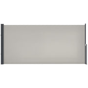 Retractable Side Awning Privacy Screen with Wall Mount Steel Box Waterproof Side Wall Awning Wind Protection Sun Protection 300 x 140cm for Balcony Terrace Garden Grey
