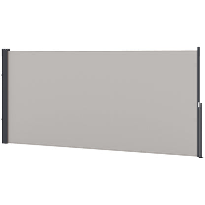 Retractable Side Awning Privacy Screen with Wall Mount Steel Box Waterproof Side Wall Awning Wind Protection Sun Protection 300 x 140cm for Balcony Terrace Garden Grey