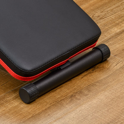 Foldable and Adjustable Abdominal Bench, Multifunctional Gym Weight Bench with Padded Backrest, 47x139x51-69cm, Black and Red