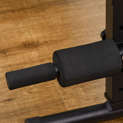 Foldable and Adjustable Abdominal Bench, Multifunctional Gym Weight Bench with Padded Backrest, 47x139x51-69cm, Black and Red