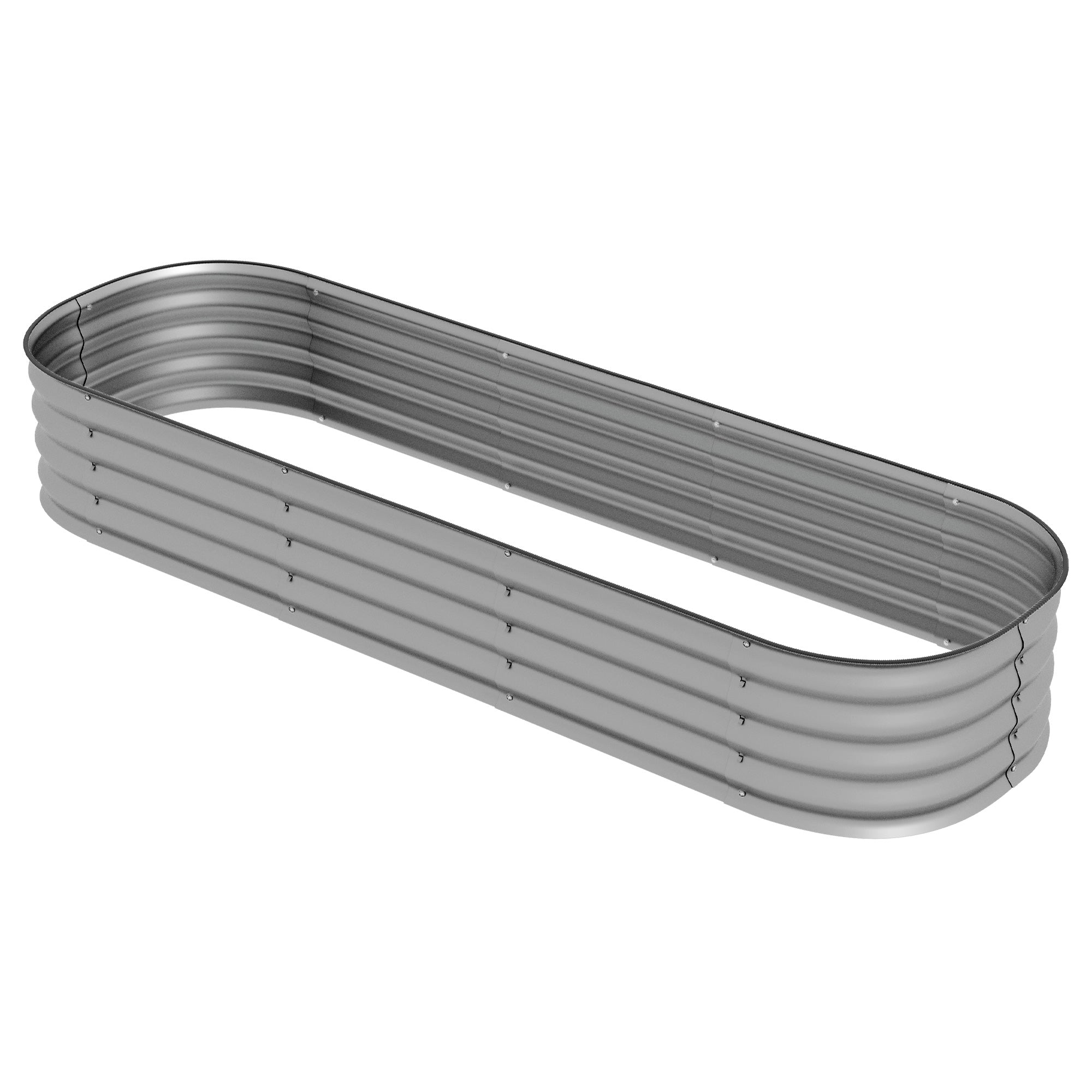 Metal Raised Bed, Planter Box, Vegetable Bed, DIY Planter with Open Bottom, Herb Bed for Garden, Balcony, Silver 195 x 62 x 30 cm