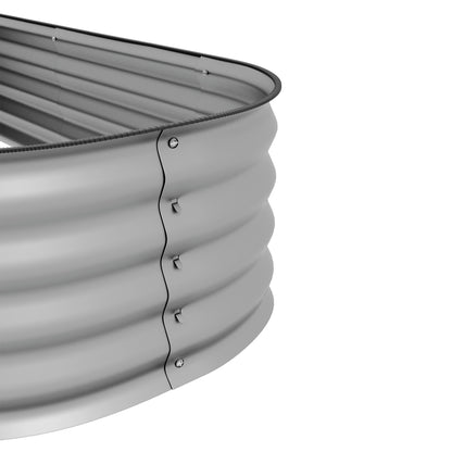 Metal Raised Bed, Planter Box, Vegetable Bed, DIY Planter with Open Bottom, Herb Bed for Garden, Balcony, Silver 195 x 62 x 30 cm