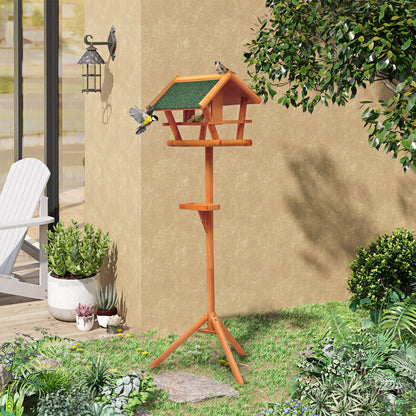 Wild Bird Feeding Station on Stand Birdhouse with Tray Bird Station Wood for Outdoor 150cm