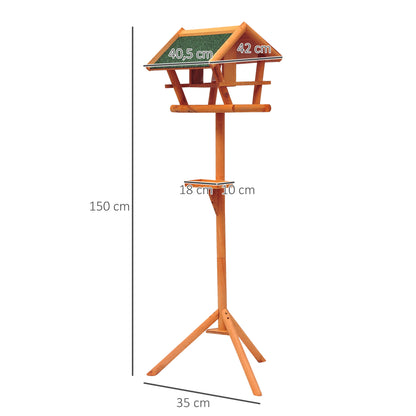 Wild Bird Feeding Station on Stand Birdhouse with Tray Bird Station Wood for Outdoor 150cm