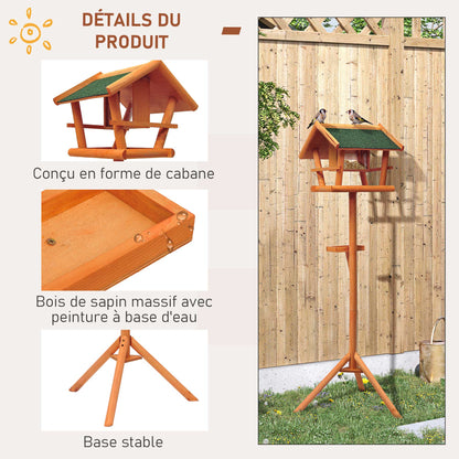 Wild Bird Feeding Station on Stand Birdhouse with Tray Bird Station Wood for Outdoor 150cm