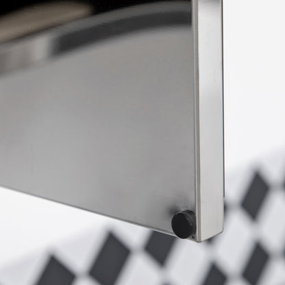 Mirrored Cabinet, Bathroom Cabinet with 3 Glass Doors, Hanging Cabinet, Storage Cabinet with 5 Shelves, Bathroom Cabinet, Wall Cabinet, Stainless Steel, Silver, 70 x 12 x 55 cm