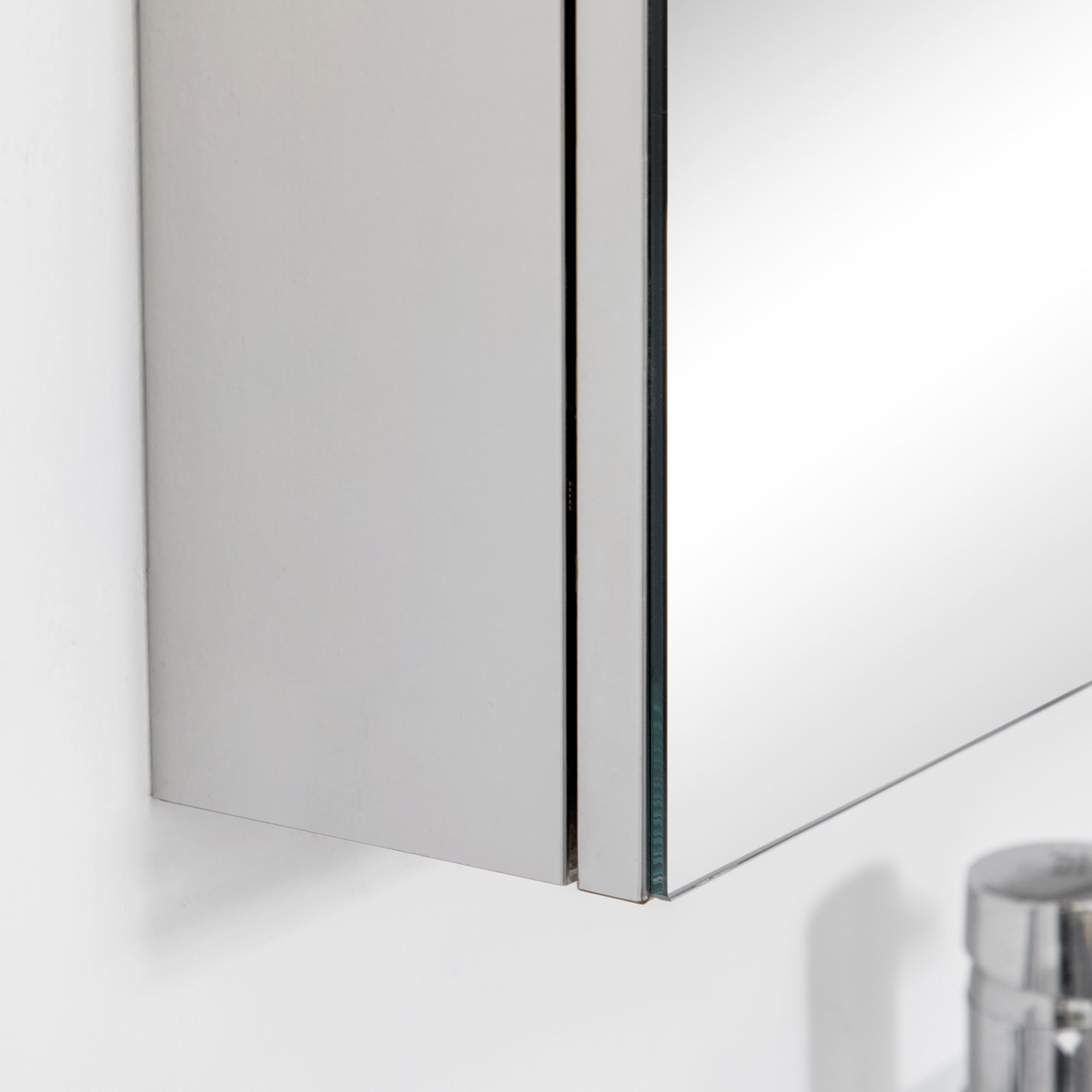 Mirrored Cabinet, Bathroom Cabinet with 3 Glass Doors, Hanging Cabinet, Storage Cabinet with 5 Shelves, Bathroom Cabinet, Wall Cabinet, Stainless Steel, Silver, 70 x 12 x 55 cm