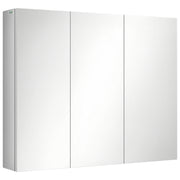 Mirrored Cabinet, Bathroom Cabinet with 3 Glass Doors, Hanging Cabinet, Storage Cabinet with 5 Shelves, Bathroom Cabinet, Wall Cabinet, Stainless Steel, Silver, 70 x 12 x 55 cm