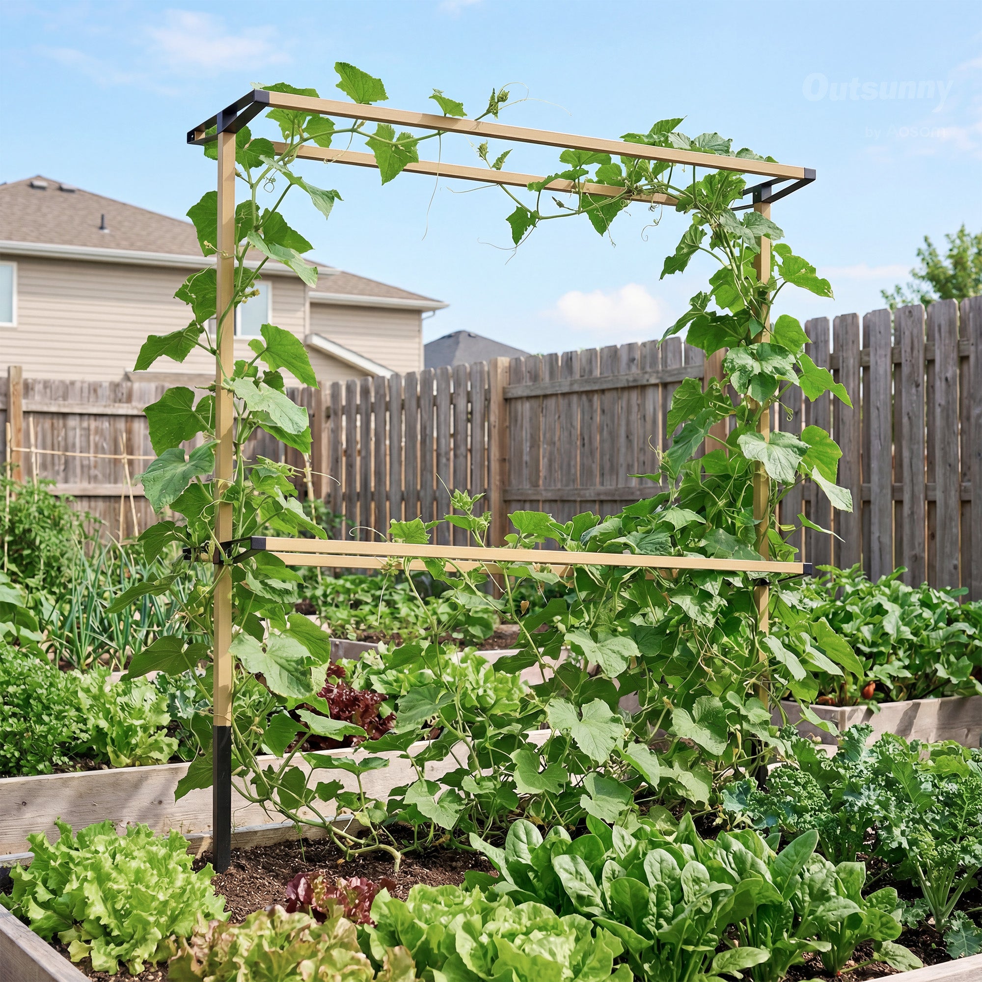 Metal Berry Trellis for Raspberries, Blackberries & Blueberries — Flexible, Expandable Support for Garden & Patio