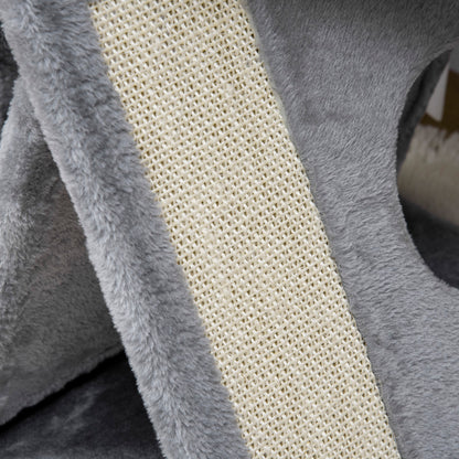 Cat Scratching Tree Height 111 cm Cat Tower with Bed Cave Hammock Hanging Ball Sisal Posts and Ramp 50x40x111 cm Gray