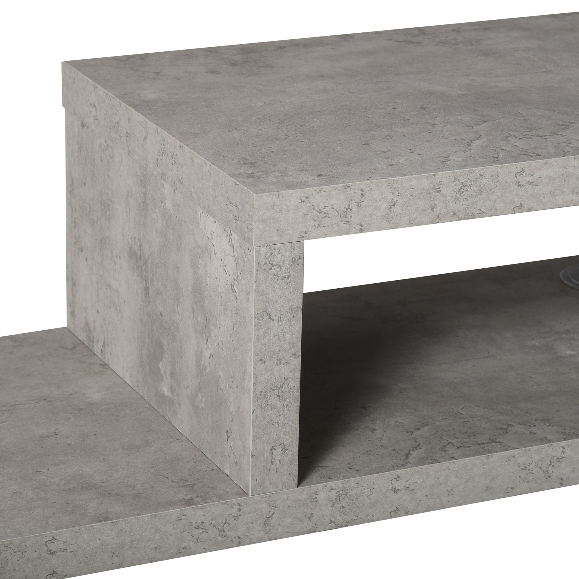 Floating Wall-Mounted TV Stand TV Stand - Floating Wall Shelf - Niche, Cable Holes - Gray