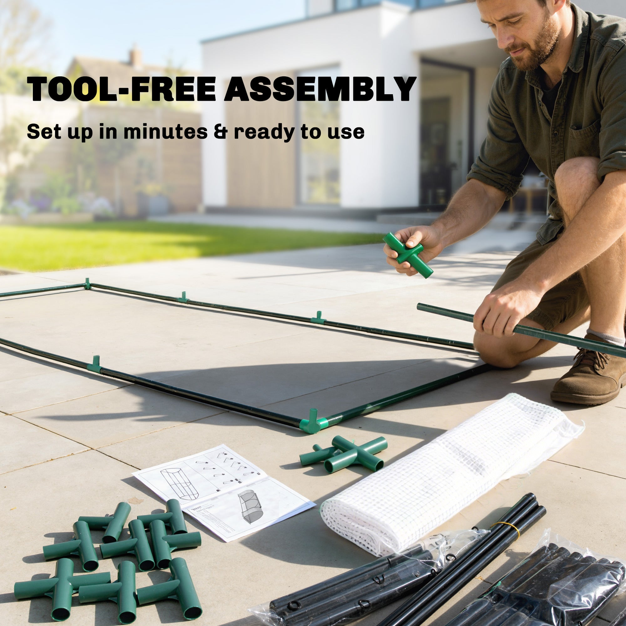 PE Reinforced Film Greenhouse, Winter-Resistant Steel Tunnel for Balcony & Garden, Tomato Greenhouse 78.7 x 39.4 x 31.5 in (200 x 100 x 80 cm) — White