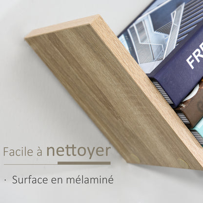 Floating Wall Shelves - contemporary V design - mounting kit included - light oak particle board panels