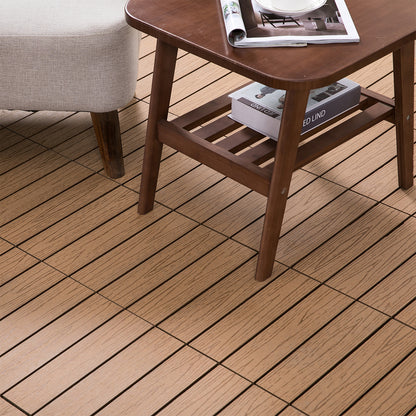 Terrace Tiles - Interlocking Deck Tiles - Set of 11 pcs, Max Surface 10.76 sq ft - Easy Installation, dim. 11.81 x 11.81 inches