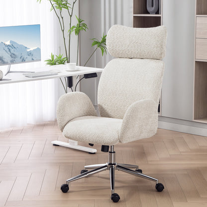 Ergonomic Office Chair, Swivel Desk Chair with Adjustable Height, Adjustable Headrest, Armrests, Tilt Function — Light Gray
