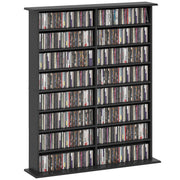 16-Shelf Modern Design Bookcase for 720 CDs, Particleboard CD Holder, 106.5x24x123.7 cm, Black