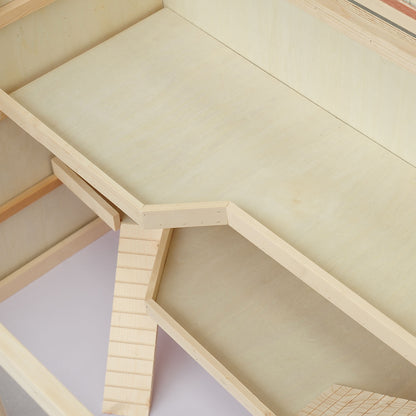 Wooden Hamster Cage 3 Tiers Small Animal Cage with Removable Tray Small Pet Cage with Foldable Lid Stairs Wood Cage Cage for Hamster Dwarf Hamster 115 x 57 x 55 cm Natural Wood