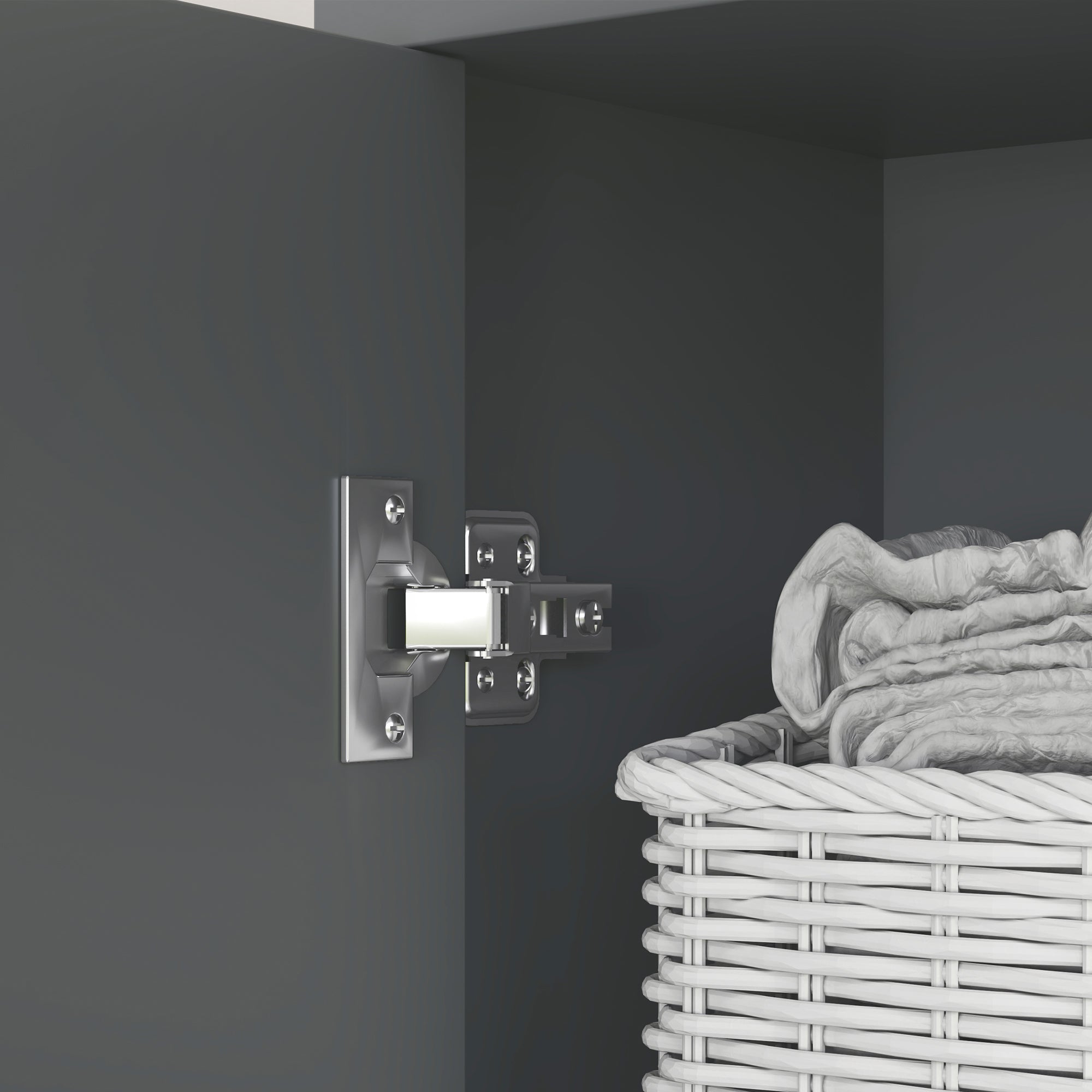 Bathroom Cabinet, Bathroom Storage with 2 Cabinets, Drawer and 2 Open Shelves, Tall Cabinet for Living Room, Kitchen - 40 x 24 x 160 cm, Gray