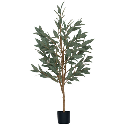 Large Decorative Artificial Plant 150 cm Laurel Artificial Plant with Pot and Leaves for Indoor Green