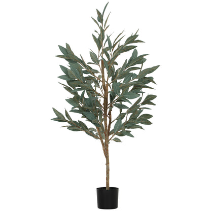 Large Decorative Artificial Plant 150 cm Laurel Artificial Plant with Pot and Leaves for Indoor Green