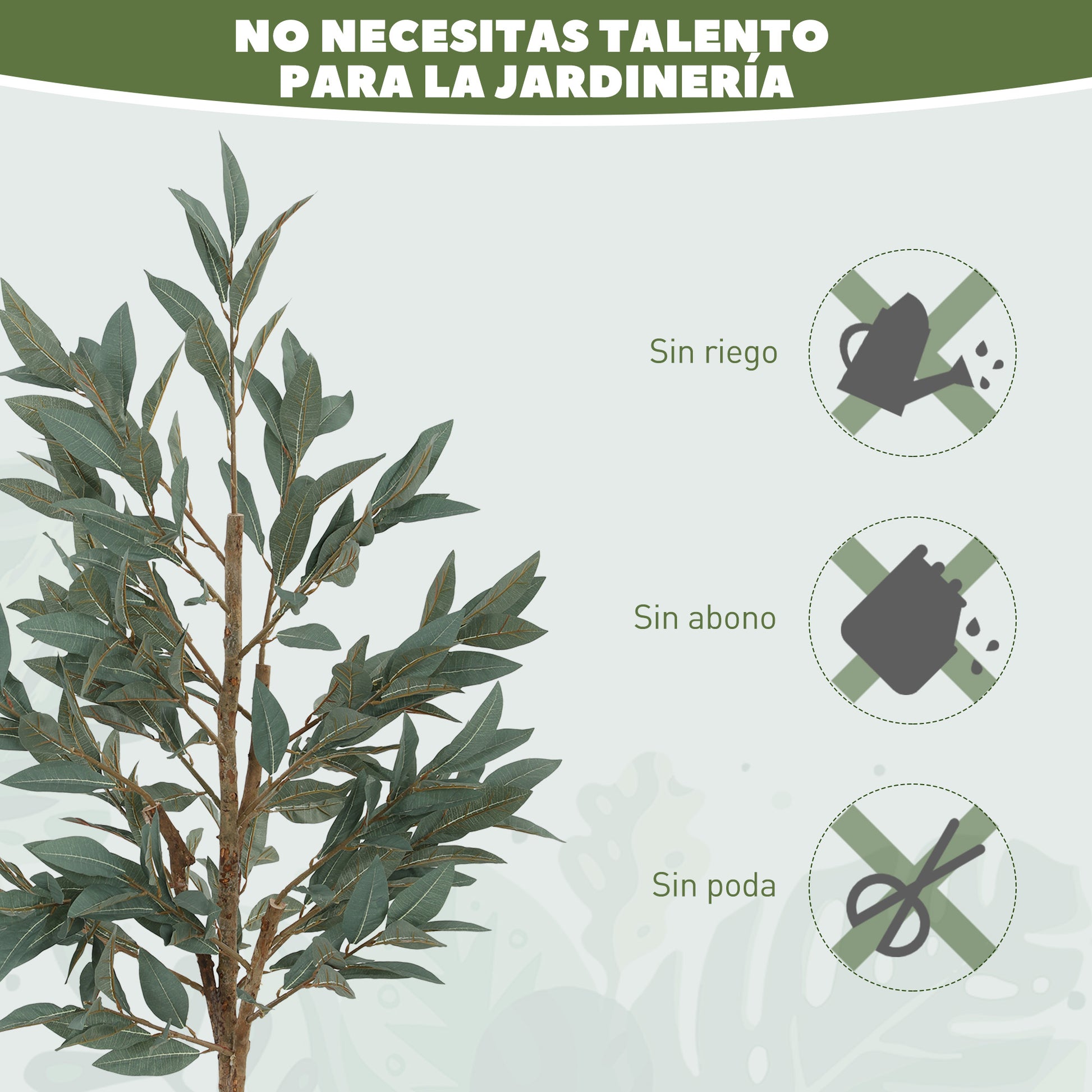 Large Decorative Artificial Plant 150 cm Laurel Artificial Plant with Pot and Leaves for Indoor Green