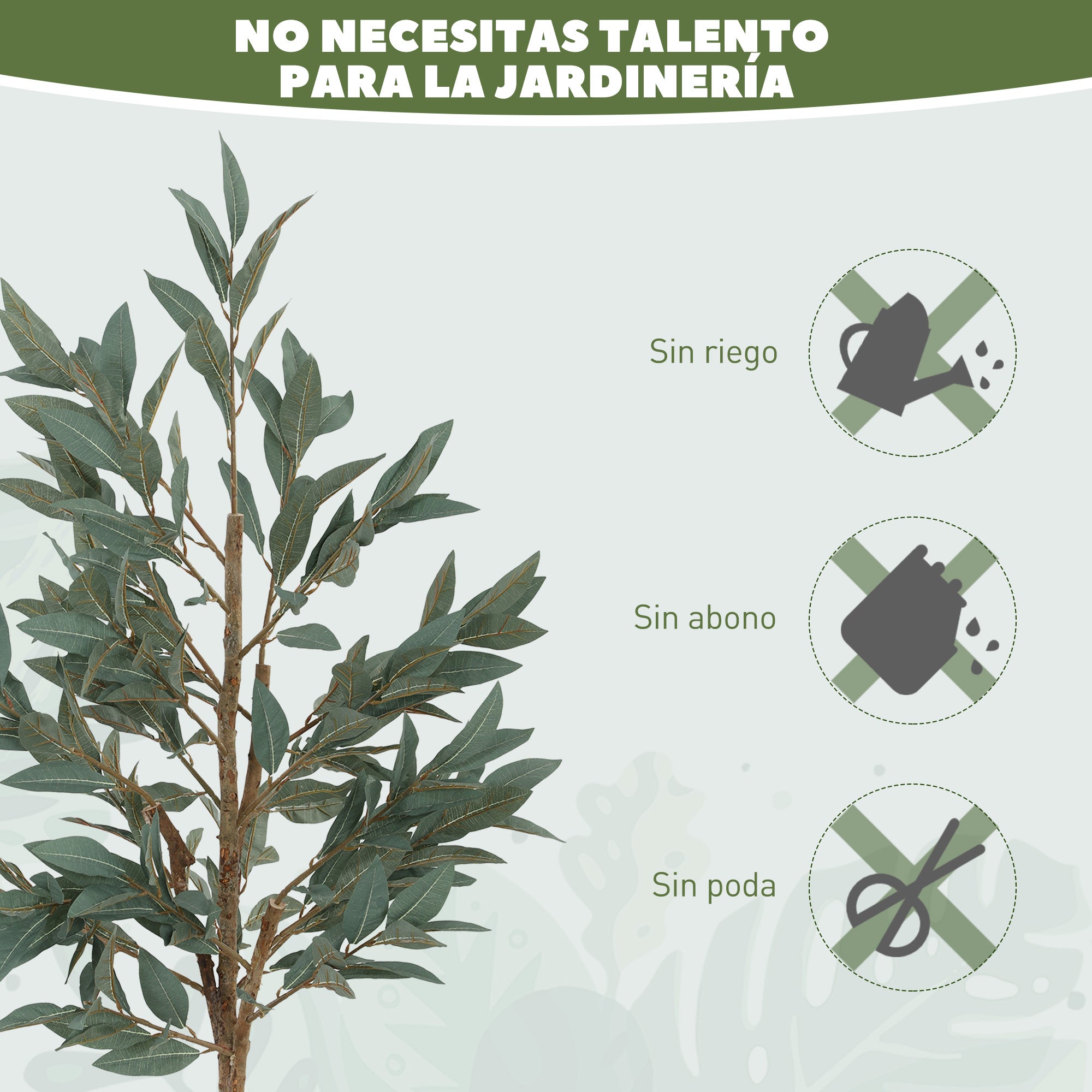 Large Decorative Artificial Plant 150 cm Laurel Artificial Plant with Pot and Leaves for Indoor Green