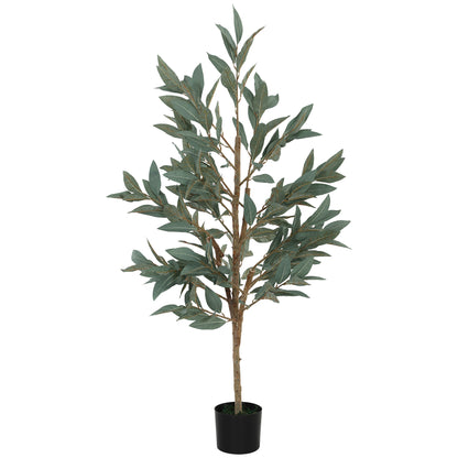 Large Decorative Artificial Plant 150 cm Laurel Artificial Plant with Pot and Leaves for Indoor Green