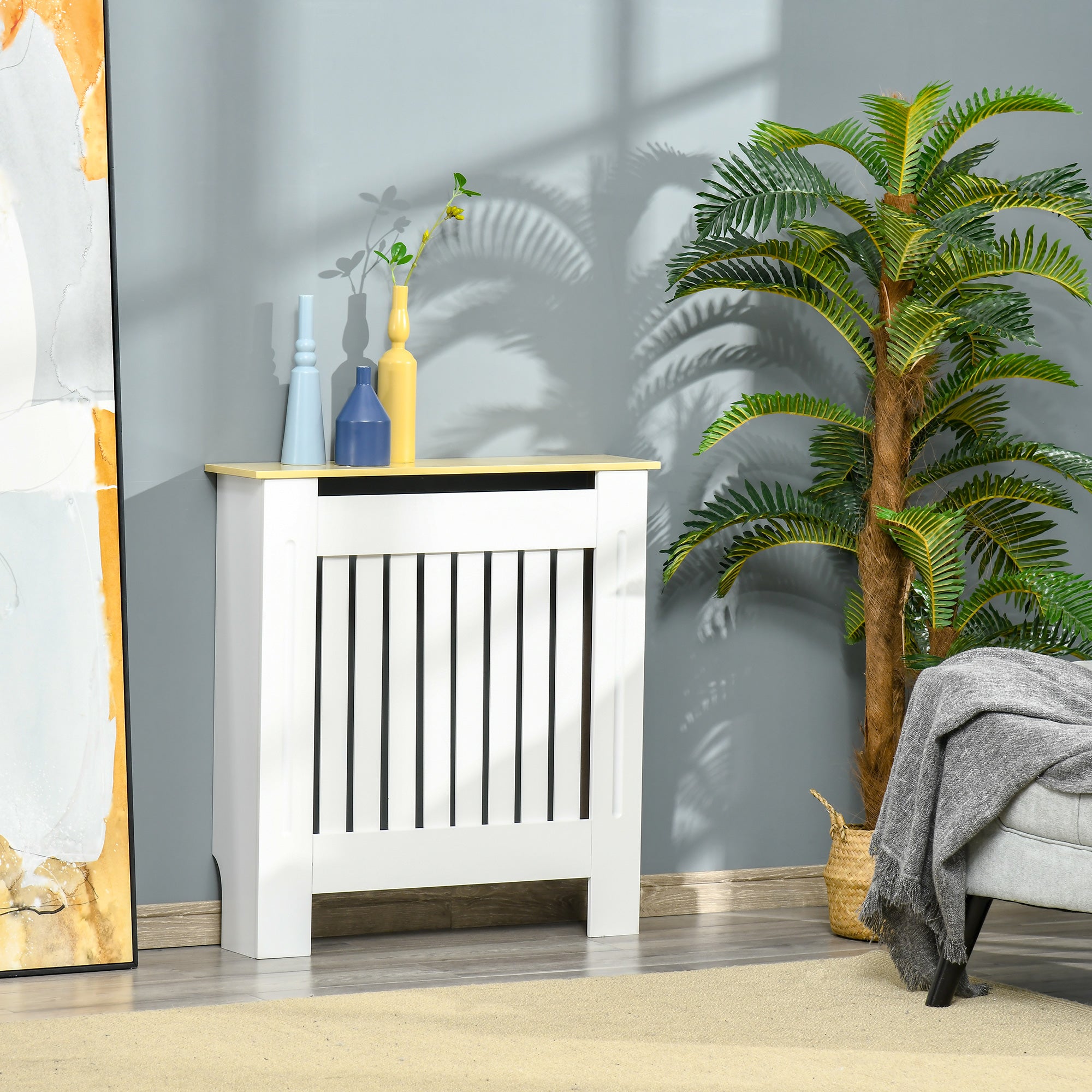 Radiator Cover 78x19x83 cm MDF Radiator Cover for Living Room Bedroom Hallway White