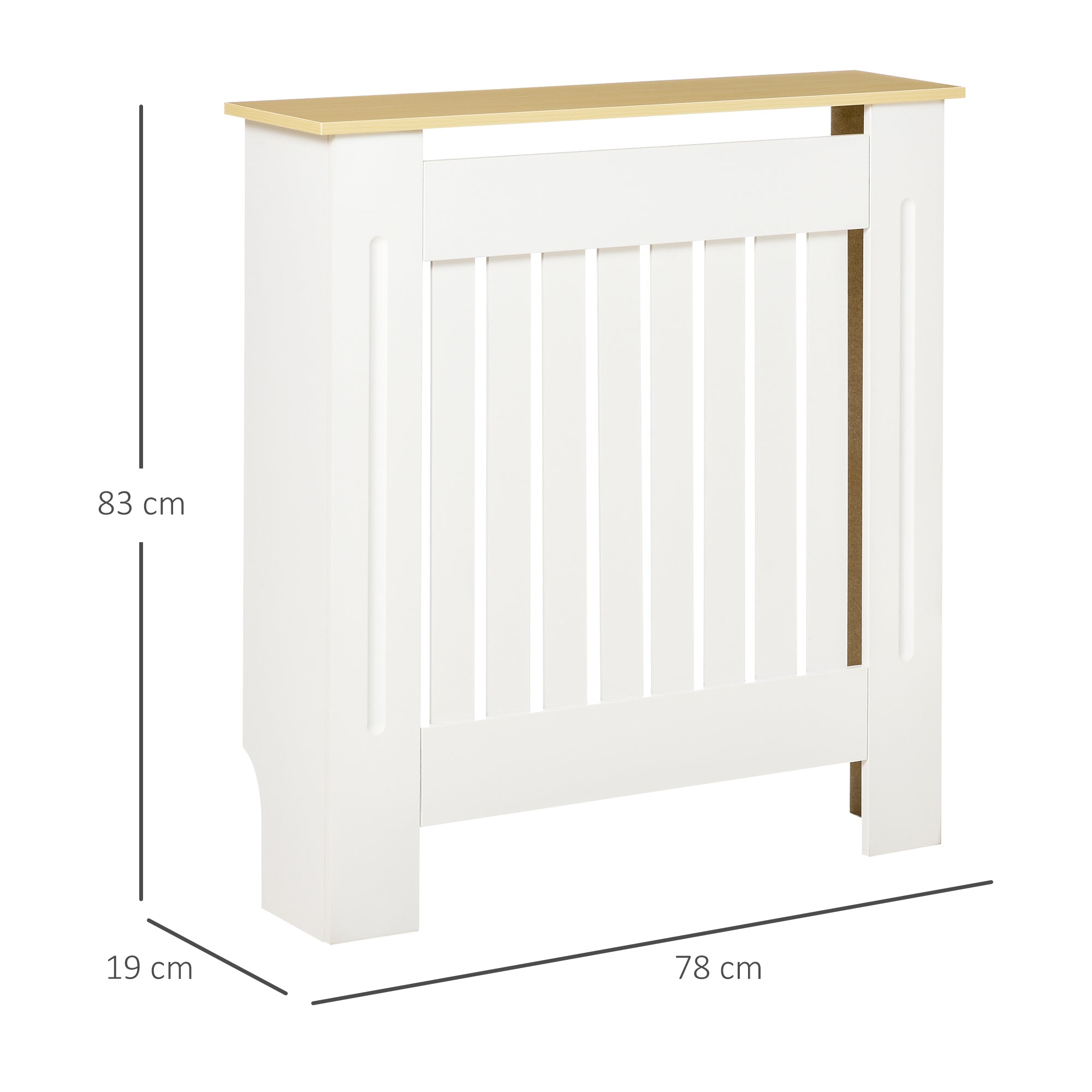 Radiator Cover 78x19x83 cm MDF Radiator Cover for Living Room Bedroom Hallway White