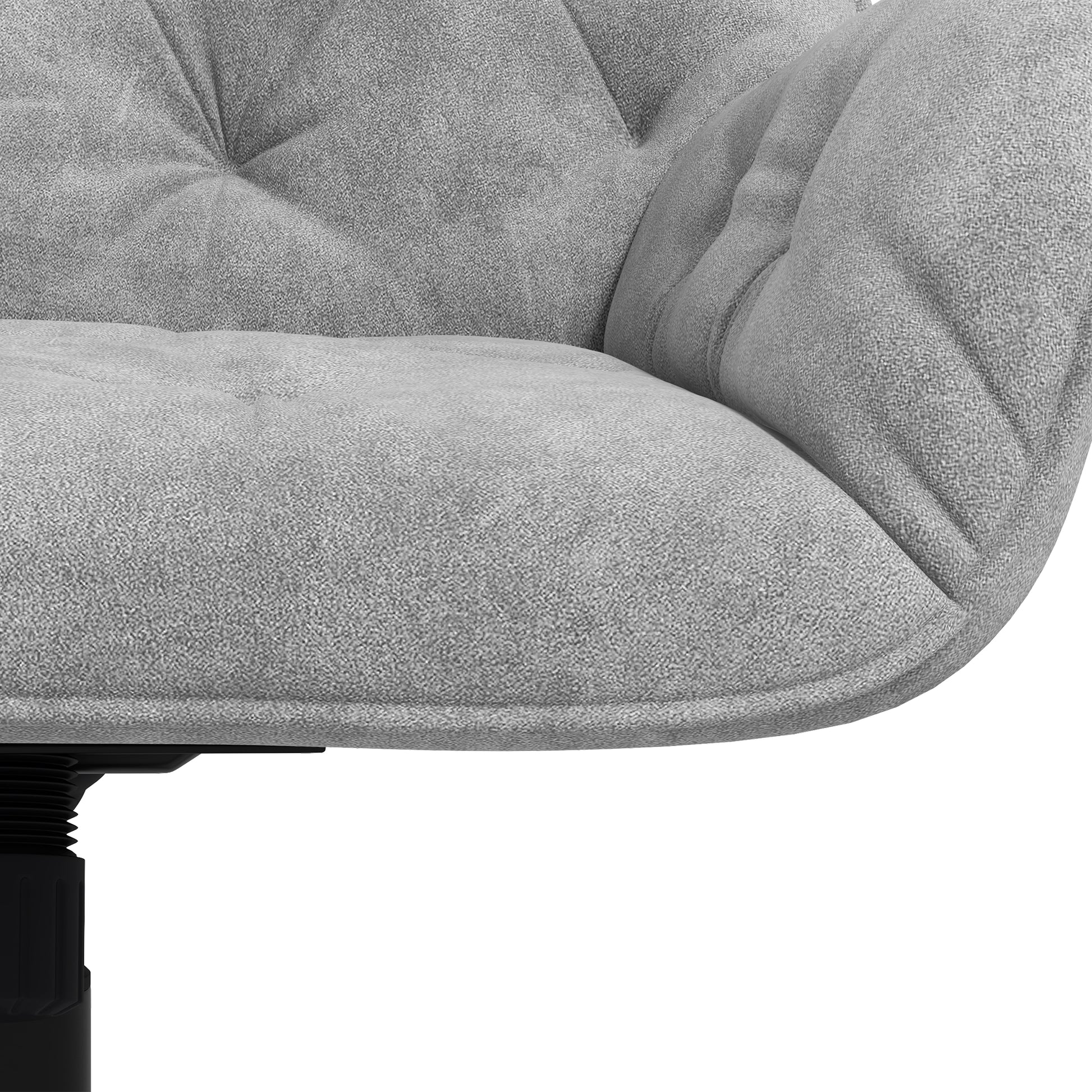 Office Chair, Velvet-like Fabric Desk Chair, 360° Swivel Seat, Height Adjustable, Rounded Back Ergonomic Chair 120 kg Load Capacity for Bedroom, Living Room, Light Gray