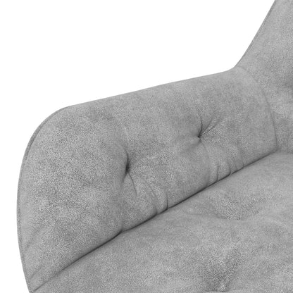 Office Chair, Velvet-like Fabric Desk Chair, 360° Swivel Seat, Height Adjustable, Rounded Back Ergonomic Chair 120 kg Load Capacity for Bedroom, Living Room, Light Gray