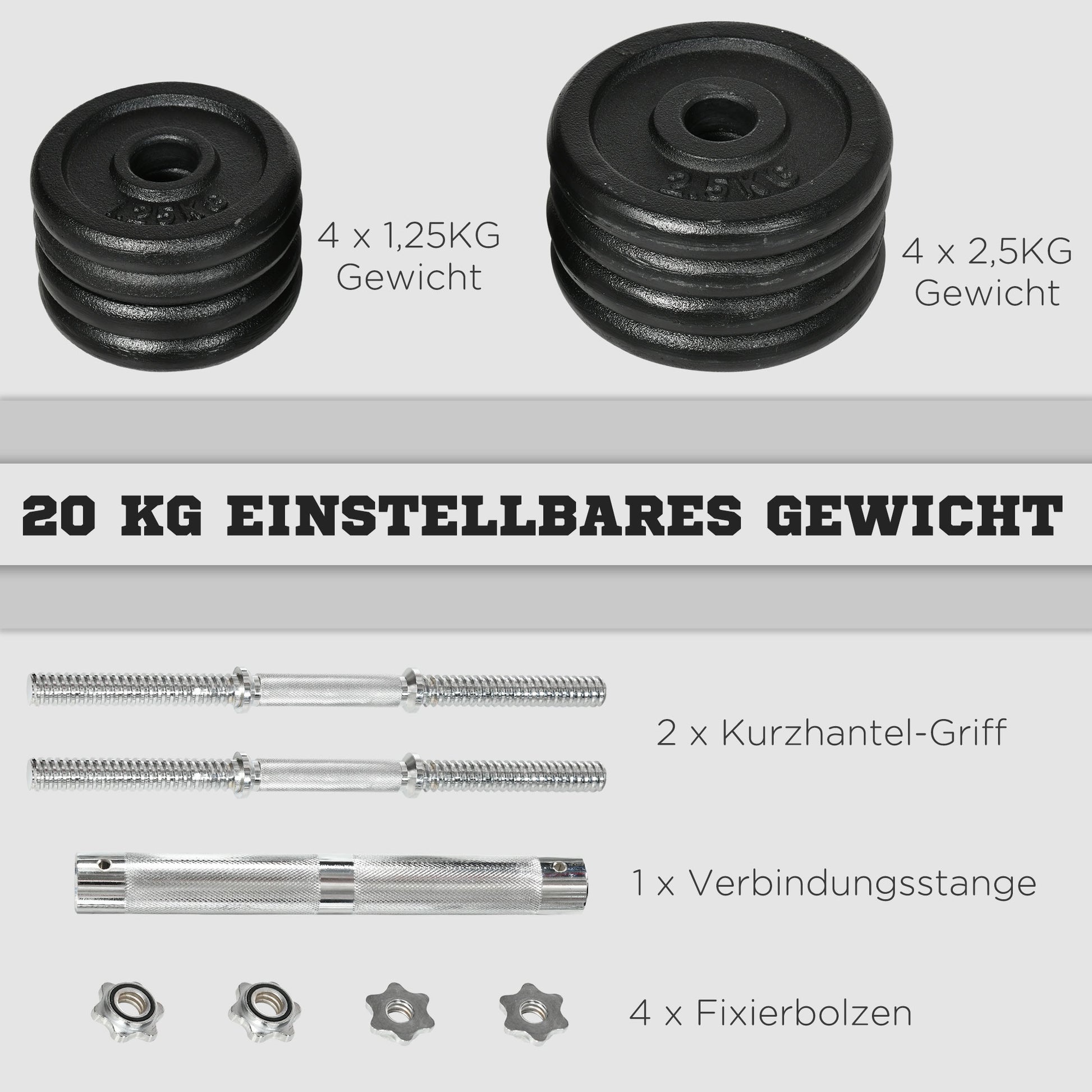 Dumbbell Set 2-Piece Adjustable Dumbbells and Barbells up to 20 KG Dumbbell Set Dumbbell with Connecting Rod Dumbbell Set for Home Strength Training Gym