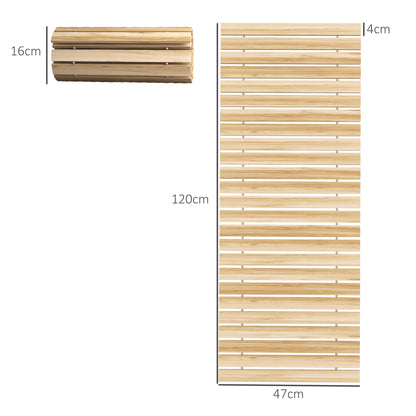 120 cm Garden Path, Roll-up Weatherproof Garden Step Decorative Wooden Step made of Fir Wood, for Garden, Balcony, Nature