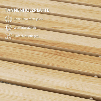 120 cm Garden Path, Roll-up Weatherproof Garden Step Decorative Wooden Step made of Fir Wood, for Garden, Balcony, Nature