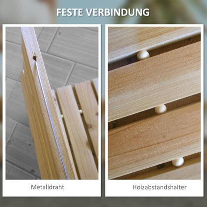 120 cm Garden Path, Roll-up Weatherproof Garden Step Decorative Wooden Step made of Fir Wood, for Garden, Balcony, Nature