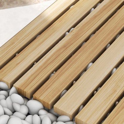 120 cm Garden Path, Roll-up Weatherproof Garden Step Decorative Wooden Step made of Fir Wood, for Garden, Balcony, Nature