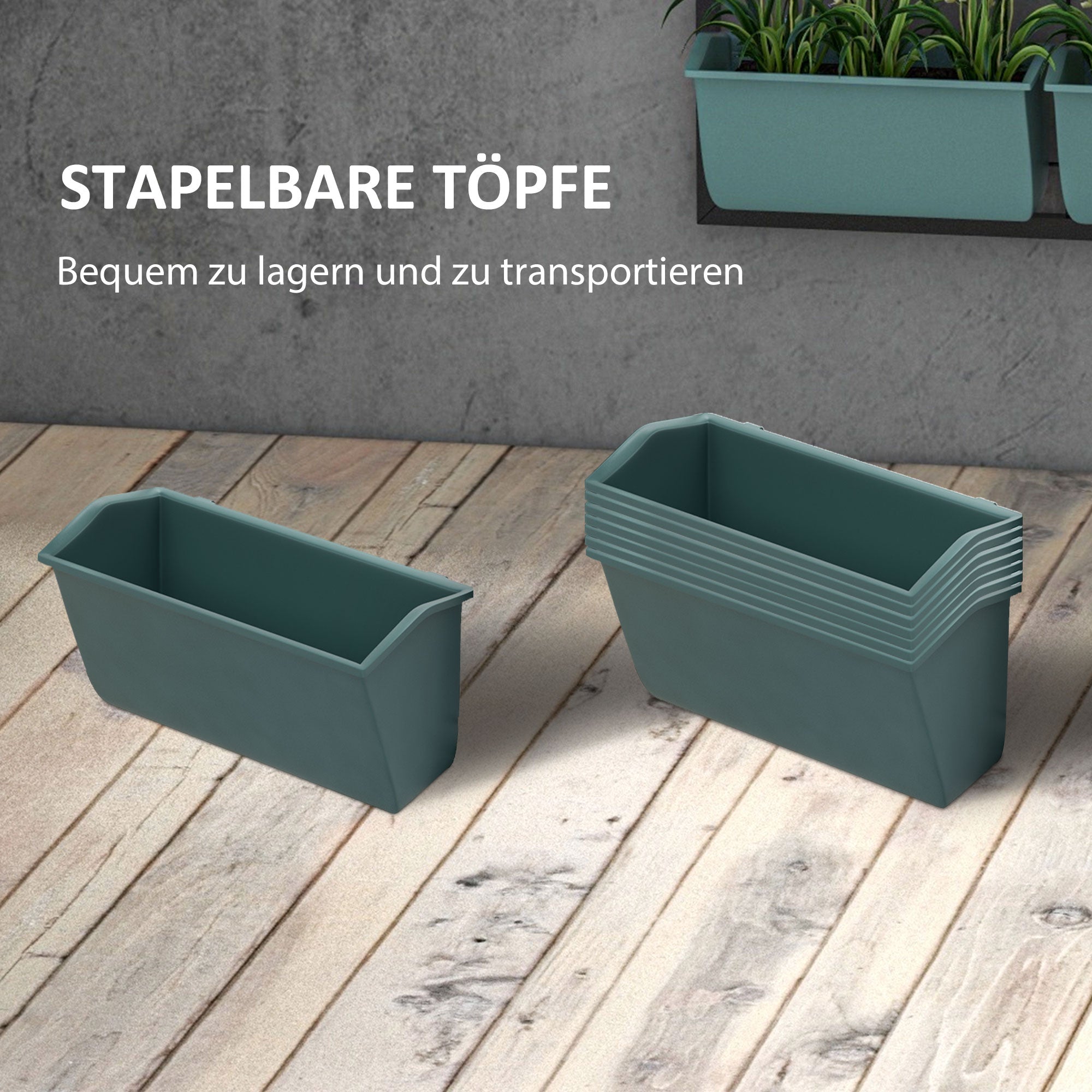 Flower Stand, Plant Stand with 8 Pots, Plant Shelf, Wall Mounted Plant Stand, Flower Shelf for Garden, Dark Green, 52.5 x 14 x 90 cm