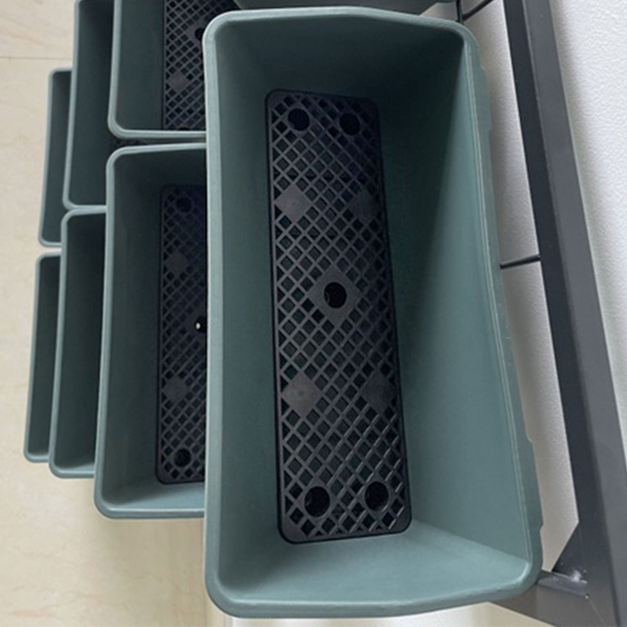 Flower Stand, Plant Stand with 8 Pots, Plant Shelf, Wall Mounted Plant Stand, Flower Shelf for Garden, Dark Green, 52.5 x 14 x 90 cm