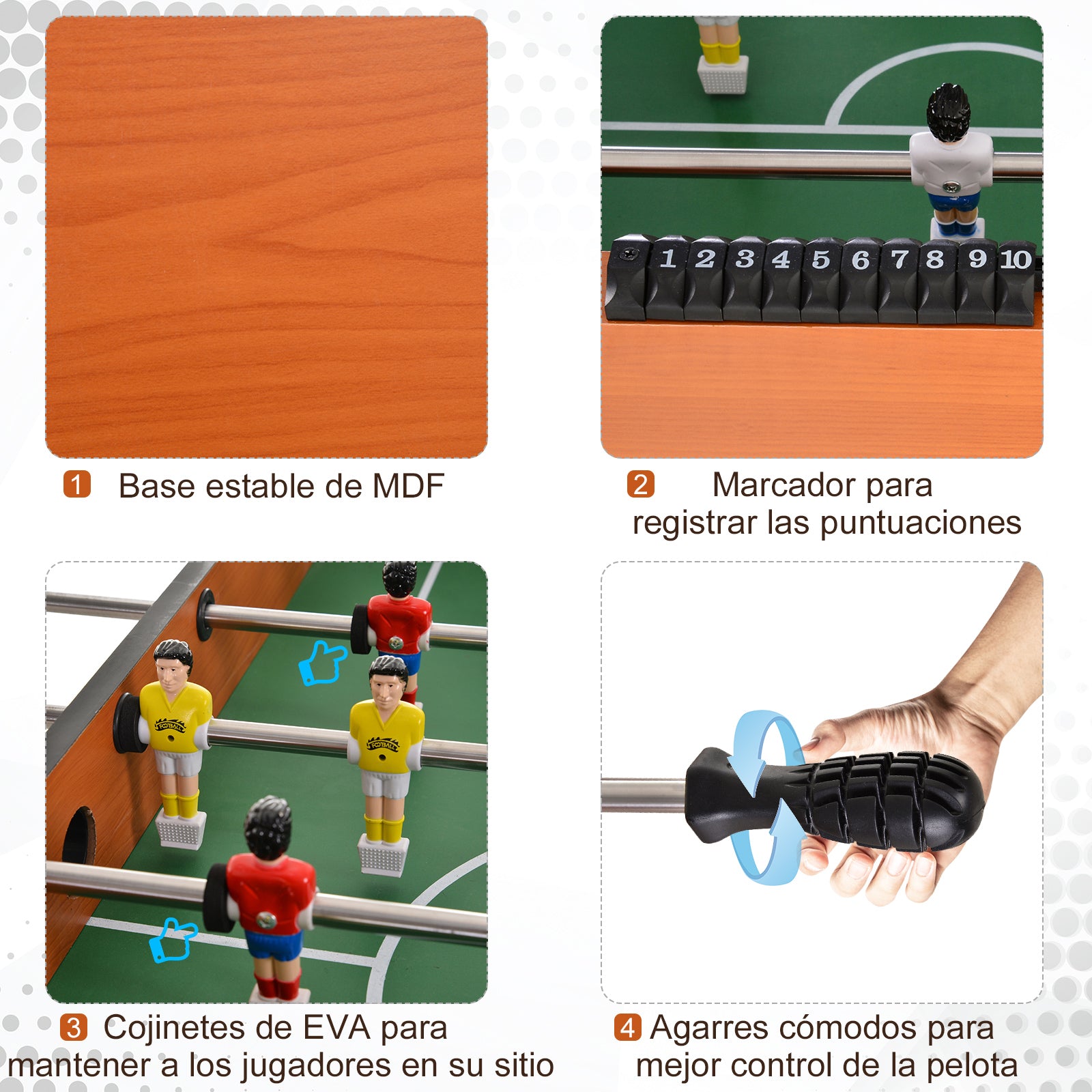 Professional Wood Foosball Table for Kids and Adults Foosball Table with 8 Rods and 2 Balls for Home or Game Rooms Easy to Assemble 122x61x80.7 cm Natural