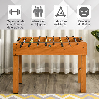Professional Wood Foosball Table for Kids and Adults Foosball Table with 8 Rods and 2 Balls for Home or Game Rooms Easy to Assemble 122x61x80.7 cm Natural
