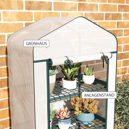 Greenhouse with Rollers, Shelves, Winterproof Steel Foil Greenhouse, Greenhouse for Balcony, Garden, Tomato House 69 x 50 x 165 cm, Tomato Greenhouse for Tomatoes, Flowers, Plants White