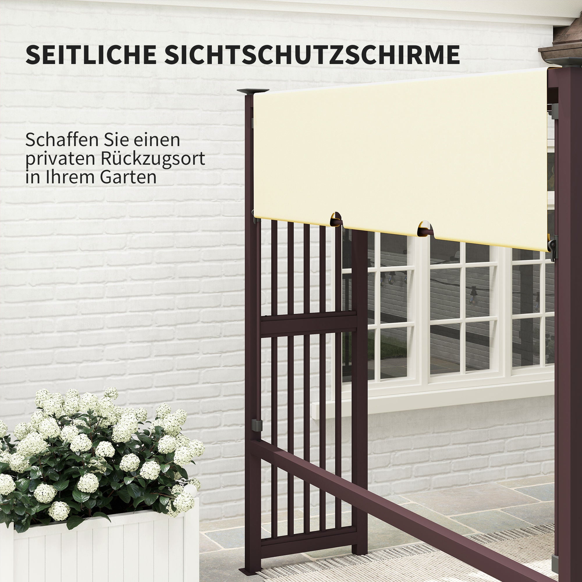 Pergola Pavilion 3x2.5m UV 30+ Stable Winterproof Sun Protection with Adjustable Sliding Roof Privacy Screen Planters Freestanding Garden Pavilion Terrace Cover for Garden Balcony Dark Brown