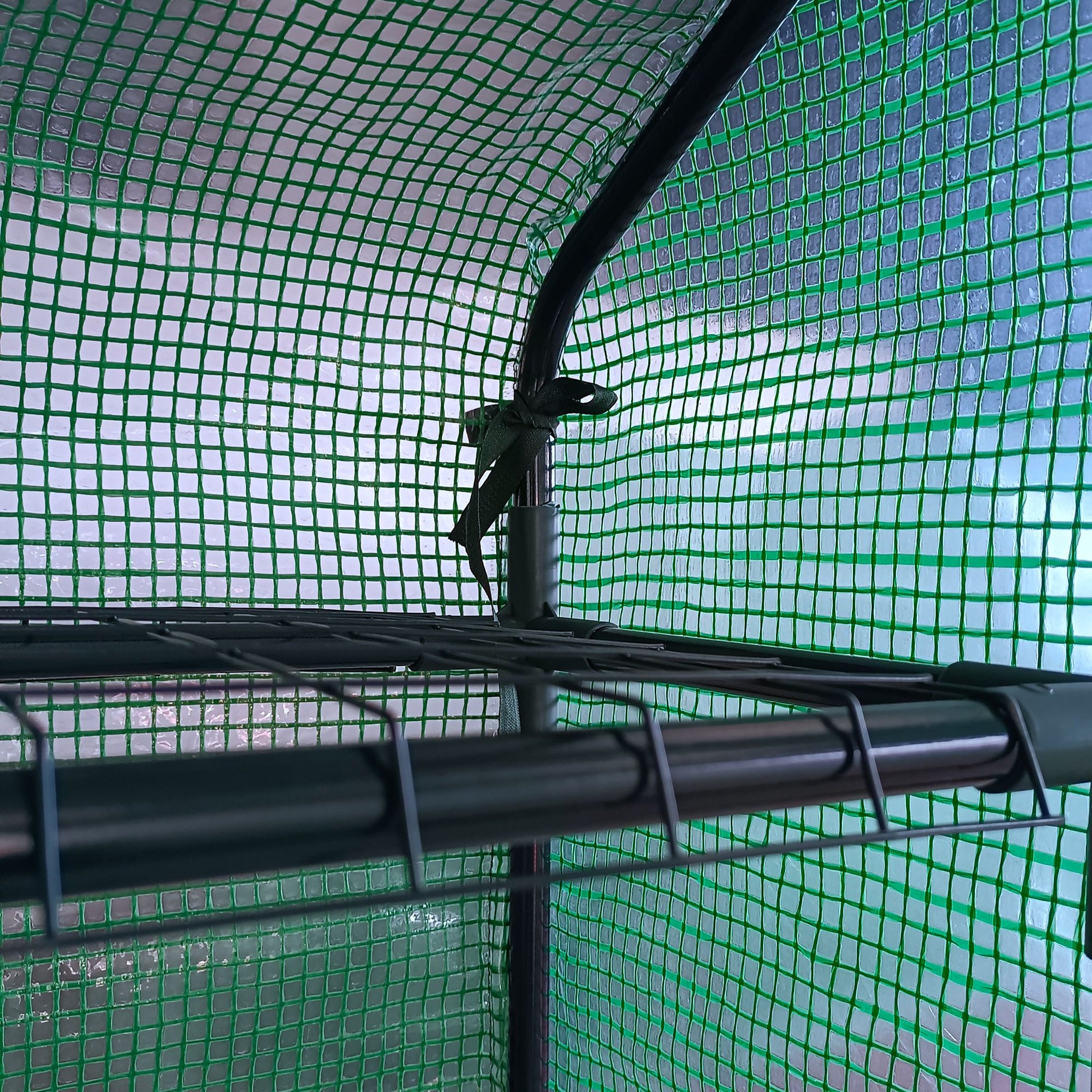 Walk-in Greenhouse with 8 Shelf Levels Tomato Greenhouse Green Steel PE Plastic 244 x 180 x 210 cm