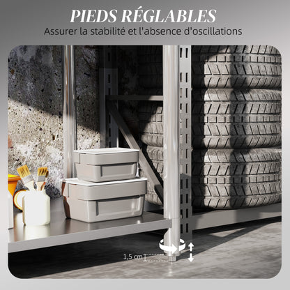 Stainless Steel Work Table Preparation Table Kitchen Table 2 Shelves, Kitchen Workbench, Garage, Garden, 90 x 60 x 86 cm, Silver