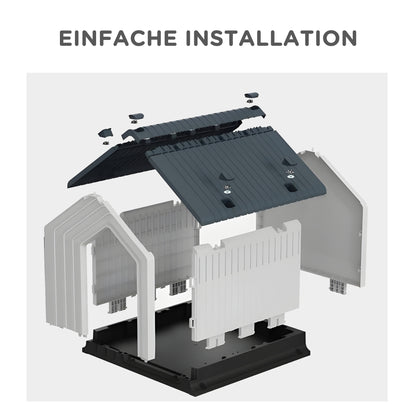 Dog House Outdoor Kennel with Asphalt Roof, Window, Weatherproof Small Pet House, Dog Cave for Mini and Small Dogs Gray 62 x 61 x 60 cm
