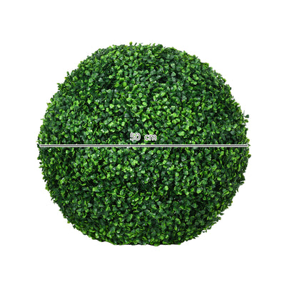 Set of 2 Artificial Boxwood Topiary Balls Ø50cm, Decorative Indoor and Outdoor Fake Plants, Green