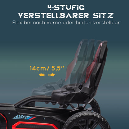 Go-Kart Pedal Car with Hand Brake, Adjustable Seat, Forward and Reverse Gears, Pedal Vehicle with EVA Wheels, Pedal, Kid's Kettcar for Children 3-8 Years Old Red