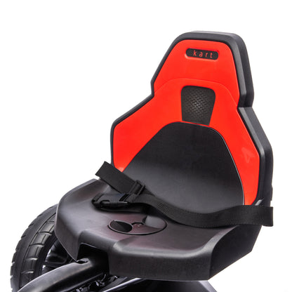 Go-Kart Pedal Car with Hand Brake, Adjustable Seat, Forward and Reverse Gears, Pedal Vehicle with EVA Wheels, Pedal, Kid's Kettcar for Children 3-8 Years Old Red